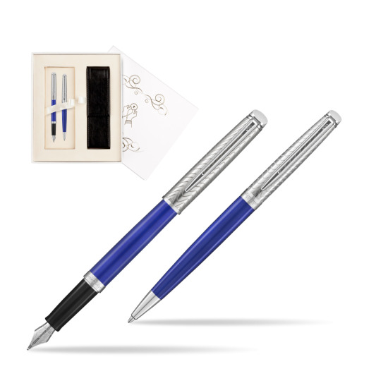 Zestaw prezentowy pióro wieczne + długopis Waterman Hémisphère 2018 Deluxe Blue Wave CT w pudełku Pamiątka I Komunii