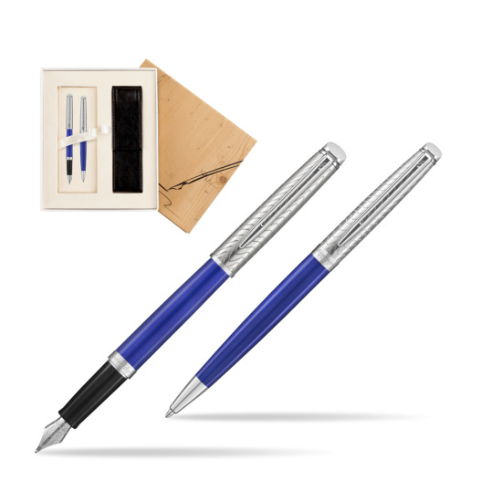Zestaw prezentowy pióro wieczne + długopis Waterman Hémisphère 2018 Deluxe Blue Wave CT w pudełku Jubileusz 2