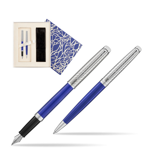 Zestaw prezentowy pióro wieczne + długopis Waterman Hémisphère 2018 Deluxe Blue Wave CT w pudełku Uniwersalne z etui