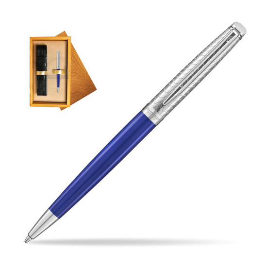 Długopis Waterman Hémisphère 2018 Deluxe Blue Wave CT w pudełku drewnianym Honey Single Ecru
