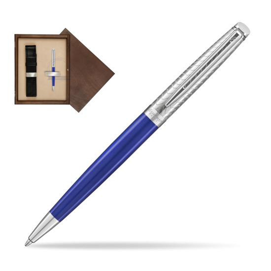 Długopis Waterman Hémisphère 2018 Deluxe Blue Wave CT w pudełku drewnianym Wenge Single Ecru