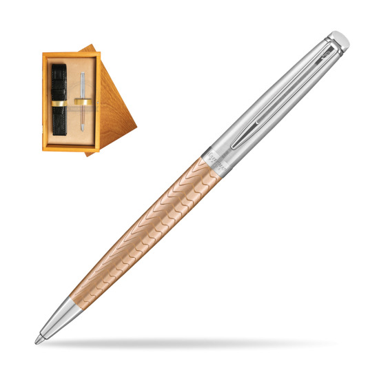 Długopis Waterman Hémisphère 2018 Deluxe Rose Wave CT  w pudełku drewnianym Honey Single Ecru