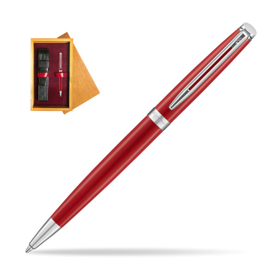 Długopis Waterman Hémisphère 2018 Comet Red CT w pudełku drewnianym Honey Single Bordo
