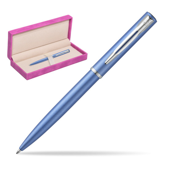 Długopis Waterman Allure niebieski CT w pudełku zamszowym fuksja