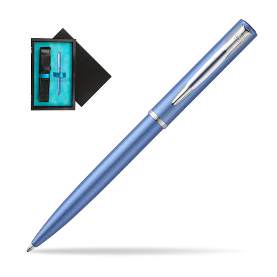 Długopis Waterman Allure niebieski CT w pudełku drewnianym Czerń Single Turkus
