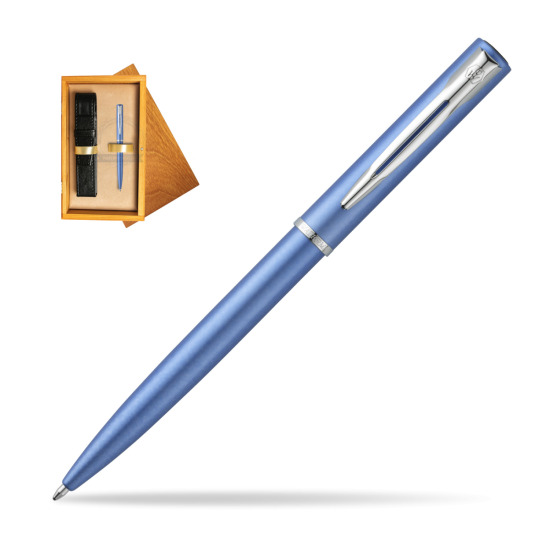 Długopis Waterman Allure niebieski CT w pudełku drewnianym Honey Single Ecru