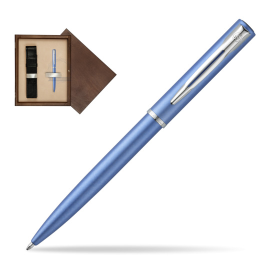 Długopis Waterman Allure niebieski CT w pudełku drewnianym Wenge Single Ecru