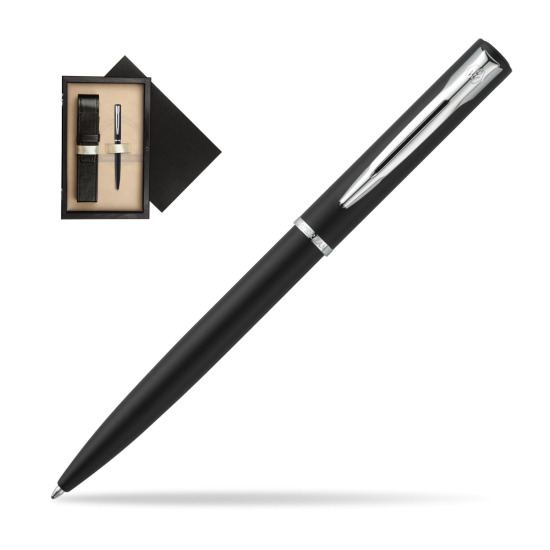 Długopis Waterman Allure czarny mat CT w pudełku drewnianym Czerń Single Ecru