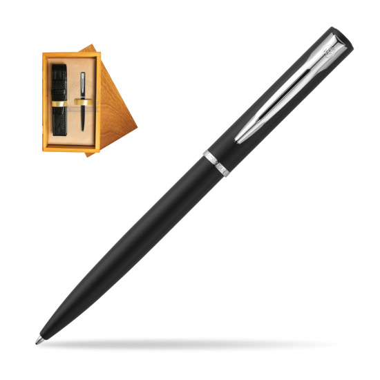 Długopis Waterman Allure czarny mat CT w pudełku drewnianym Honey Single Ecru