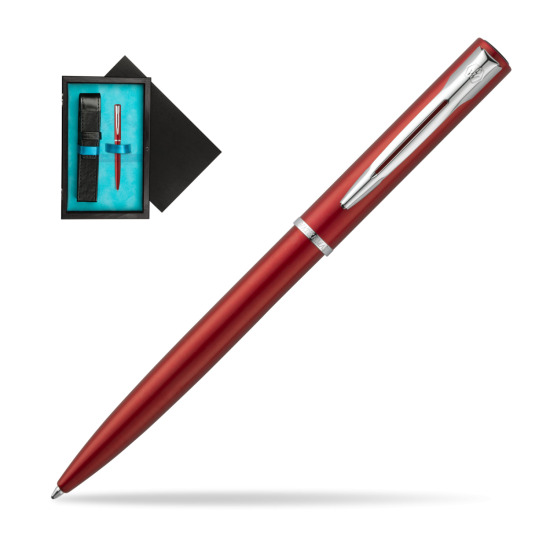 Długopis Waterman Allure czerwony CT w pudełku drewnianym Czerń Single Turkus