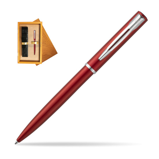 Długopis Waterman Allure czerwony CT w pudełku drewnianym Honey Single Ecru