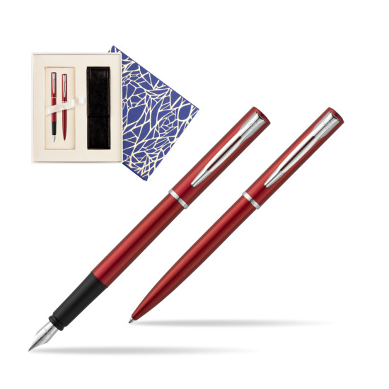 Zestaw prezentowy pióro wieczne + długopis Waterman Allure czerwony CT w pudełku Uniwersalne z etui