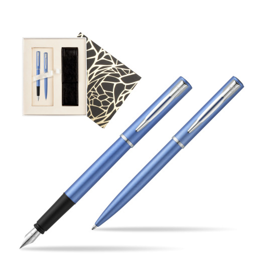 Zestaw prezentowy pióro wieczne + długopis Waterman Allure niebieski CT w pudełku Jubileusz