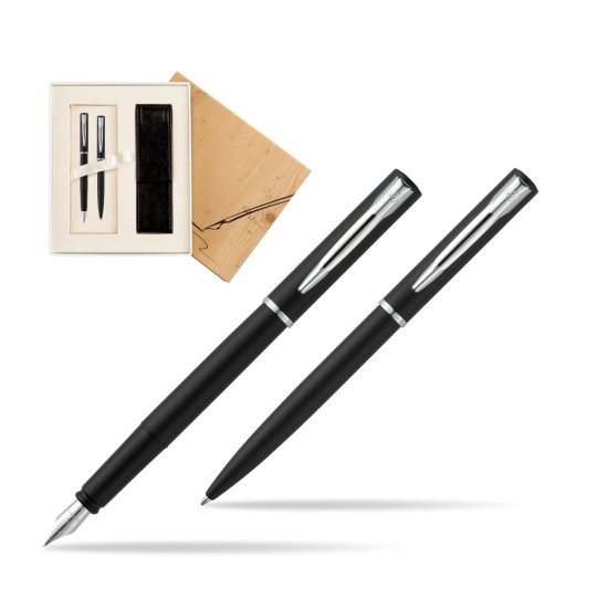 Zestaw prezentowy pióro wieczne + długopis Waterman Allure czarny mat CT w pudełku Jubileusz 2