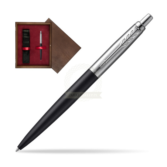 Długopis Parker JOTTER XL RICHMOND MATTE BLACK w pudełku drewnianym Wenge Single Bordo