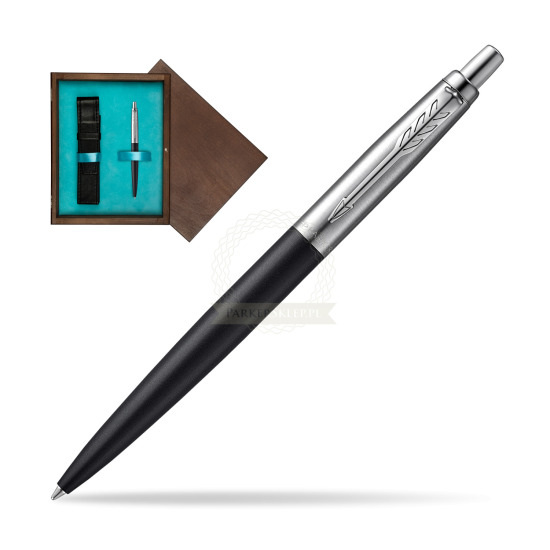 Długopis Parker JOTTER XL RICHMOND MATTE BLACK w pudełku drewnianym Wenge Single Turkus