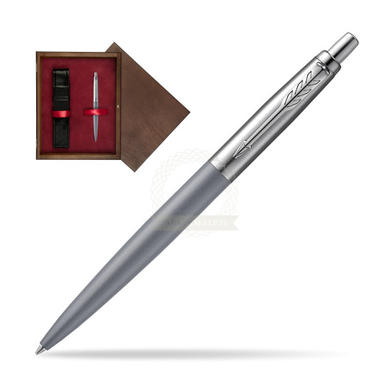 Długopis Parker JOTTER XL ALEXANDRA MATTE GREY w pudełku drewnianym Wenge Single Bordo