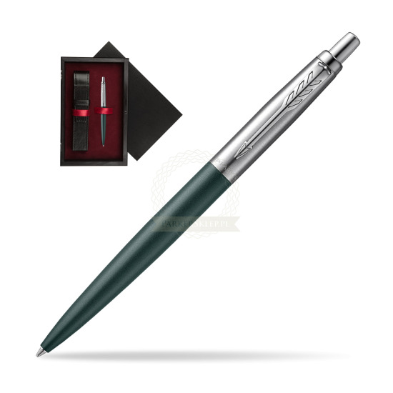 Długopis Parker JOTTER XL GREENWICH MATTE GREEN w pudełku drewnianym Czerń Single Bordo