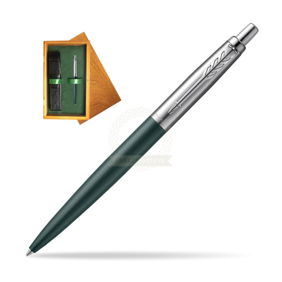 Długopis Parker JOTTER XL GREENWICH MATTE GREEN w pudełku drewnianym Honey Single Zieleń