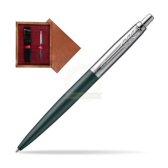Długopis Parker JOTTER XL GREENWICH MATTE GREEN w pudełku drewnianym Mahoń Single Bordo