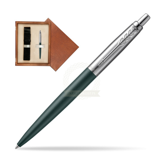 Długopis Parker JOTTER XL GREENWICH MATTE GREEN w pudełku drewnianym Mahoń Single Ecru