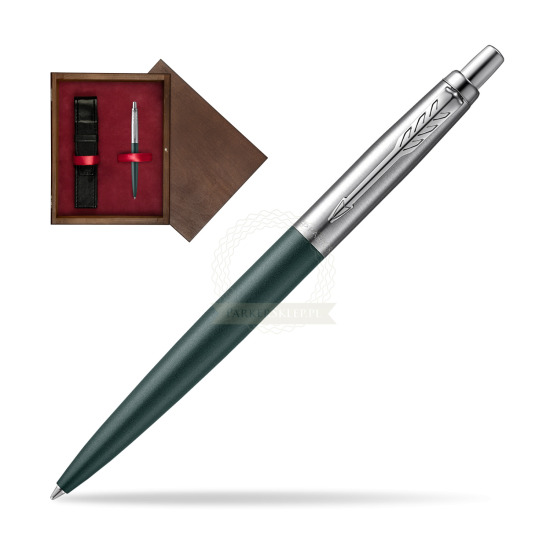 Długopis Parker JOTTER XL GREENWICH MATTE GREEN w pudełku drewnianym Wenge Single Bordo