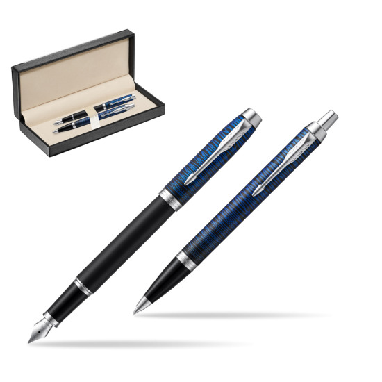 Zestaw prezentowy Parker pióro wieczne + długopis IM Blue Origin Edycja Specjalna w pudełku classic black