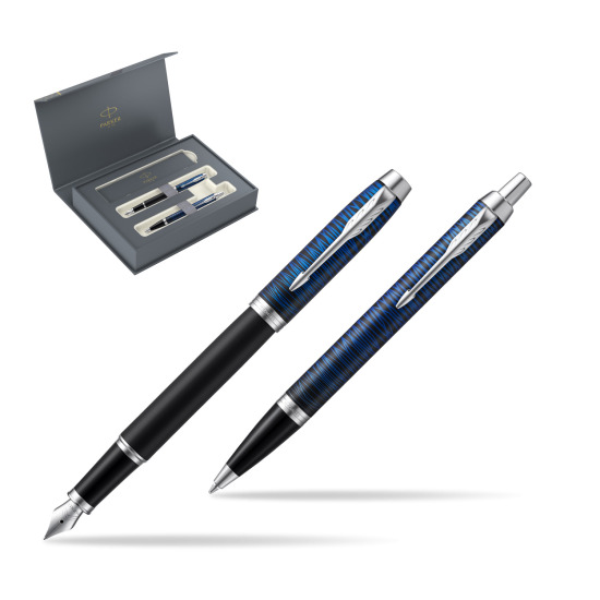 Zestaw prezentowy Parker pióro wieczne + długopis IM Blue Origin Edycja Specjalna w pudełku Parker Duo 2022