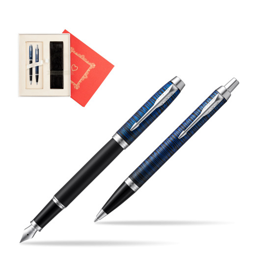 Zestaw prezentowy Parker pióro wieczne + długopis IM Blue Origin Edycja Specjalna w pudełku Czerwień Od Serca