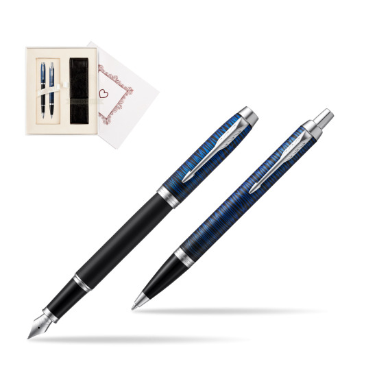 Zestaw prezentowy Parker pióro wieczne + długopis IM Blue Origin Edycja Specjalna w pudełku Biel Od Serca