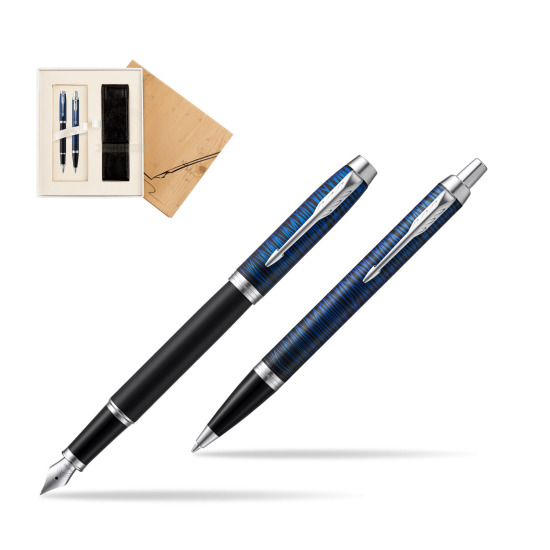 Zestaw prezentowy Parker pióro wieczne + długopis IM Blue Origin Edycja Specjalna w pudełku Jubileusz 2