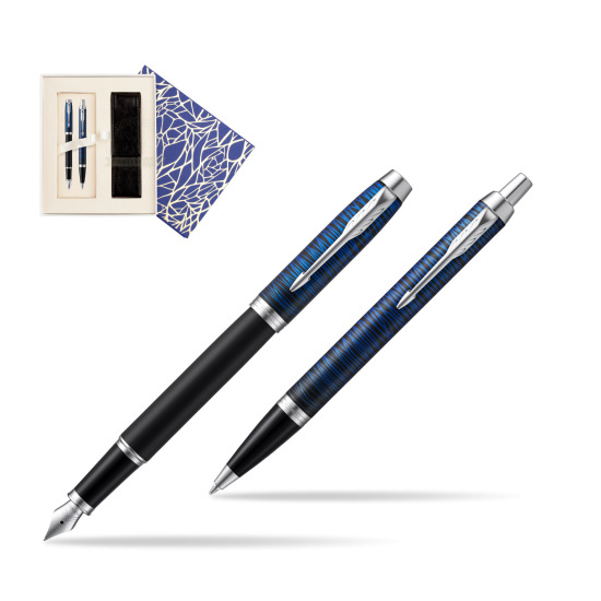 Zestaw prezentowy Parker pióro wieczne + długopis IM Blue Origin Edycja Specjalna w pudełku Uniwersalne z etui