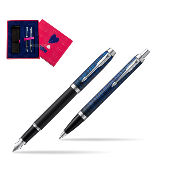 Zestaw prezentowy Parker pióro wieczne + długopis IM Blue Origin Edycja Specjalna w pudełku Love