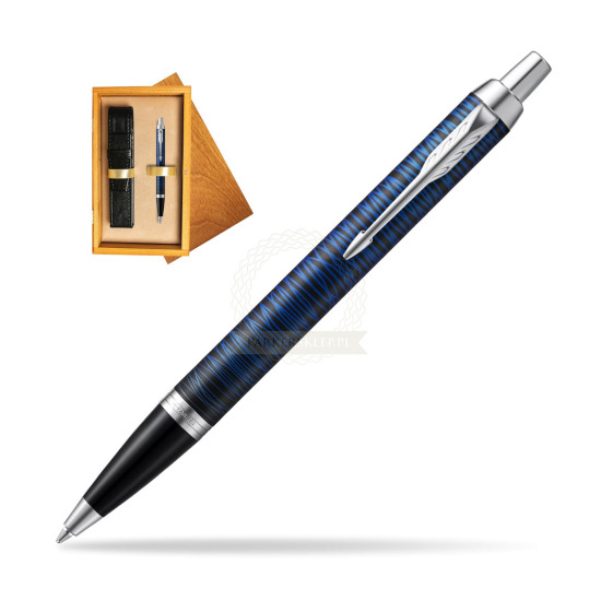 Długopis Parker IM  Blue Origin Edycja Specjalna w pudełku drewnianym Honey Single Ecru