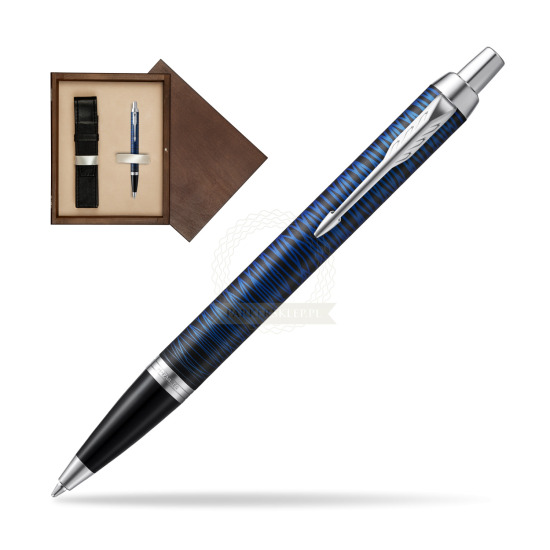 Długopis Parker IM  Blue Origin Edycja Specjalna w pudełku drewnianym Wenge Single Ecru