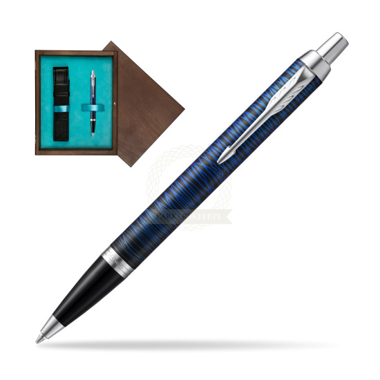 Długopis Parker IM  Blue Origin Edycja Specjalna w pudełku drewnianym Wenge Single Turkus