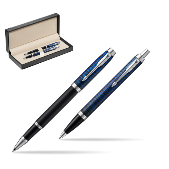Zestaw prezentowy Parker pióro kulkowe + długopis IM Blue Origin Edycja Specjalna w pudełku classic black