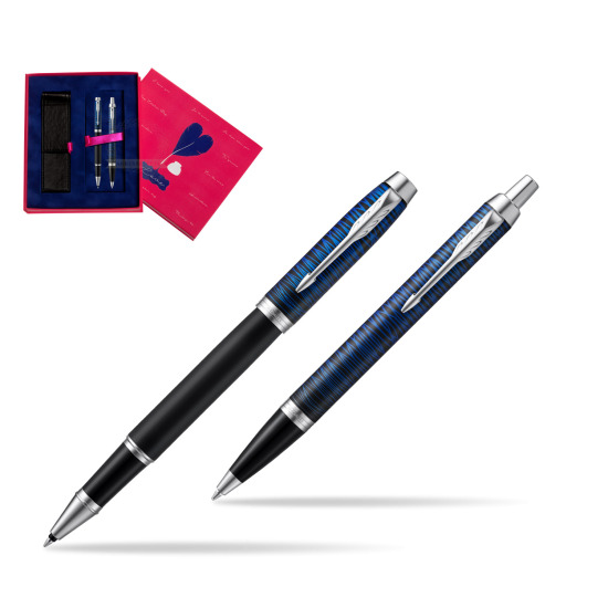 Zestaw prezentowy Parker pióro kulkowe + długopis IM Blue Origin Edycja Specjalna w pudełku Love