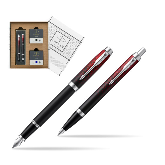 Zestaw prezentowy Parker pióro wieczne + długopis IM Red Ignite Edycja Specjalna w białym pudełko Parker Eco