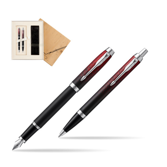 Zestaw prezentowy Parker pióro wieczne + długopis IM Red Ignite Edycja Specjalna w pudełku Jubileusz 2