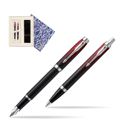 Zestaw prezentowy Parker pióro wieczne + długopis IM Red Ignite Edycja Specjalna w pudełku Uniwersalne z etui
