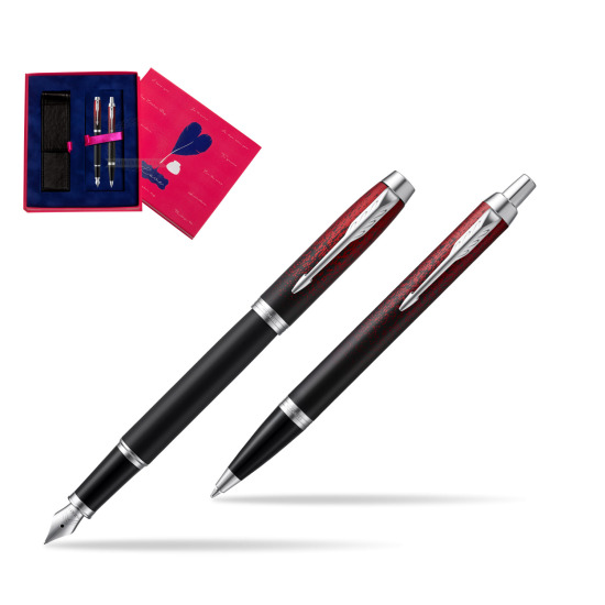 Zestaw prezentowy Parker pióro wieczne + długopis IM Red Ignite Edycja Specjalna w pudełku Love