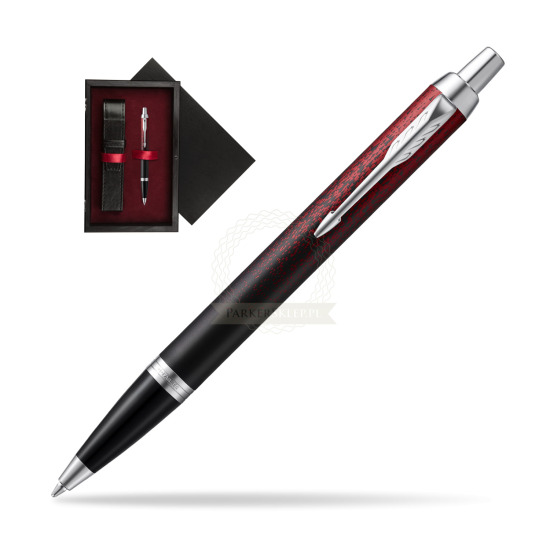 Długopis Parker IM Red Ignite Edycja Specjalna w pudełku drewnianym Czerń Single Bordo
