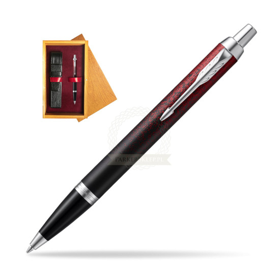 Długopis Parker IM Red Ignite Edycja Specjalna w pudełku drewnianym Honey Single Bordo