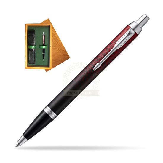 Długopis Parker IM Red Ignite Edycja Specjalna w pudełku drewnianym Honey Single Zieleń