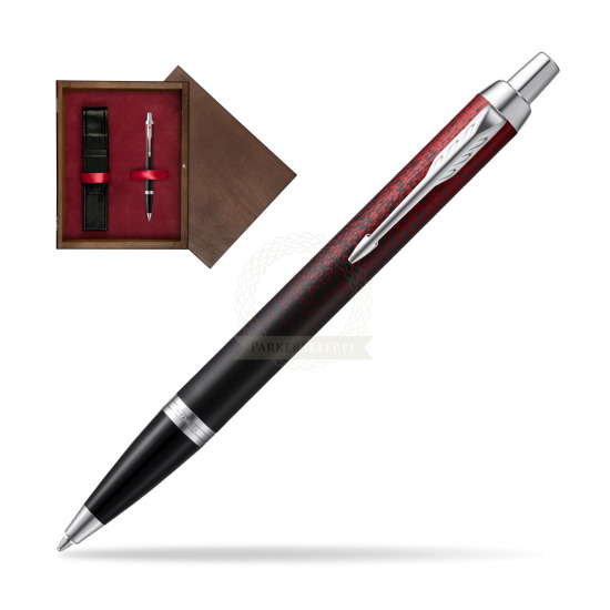Długopis Parker IM Red Ignite Edycja Specjalna w pudełku drewnianym Wenge Single Bordo