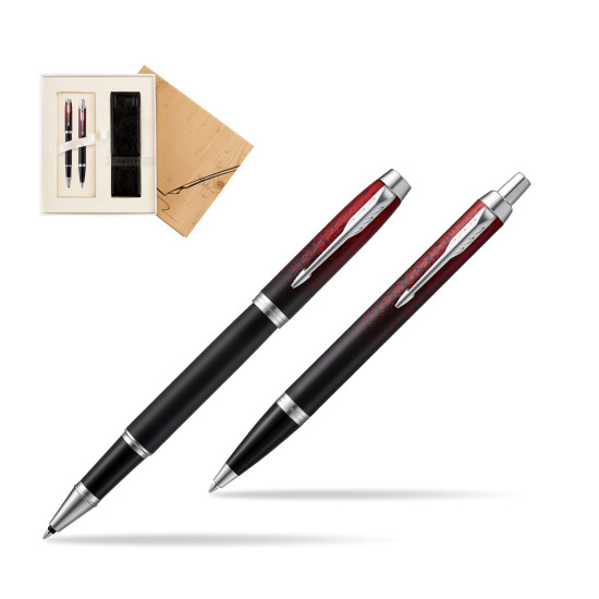 Zestaw prezentowy Parker pióro kulkowe + długopis IM Red Ignite Edycja Specjalna w pudełku Jubileusz 2