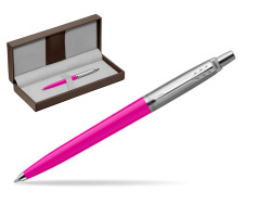 Długopis Parker Jotter Originals Magenta w brązowym pudełku skórzanym