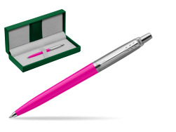 Długopis Parker Jotter Originals Magenta w zielonym pudełku skórzanym