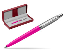 Długopis Parker Jotter Originals Magenta w czerwonym pudełku skórzanym